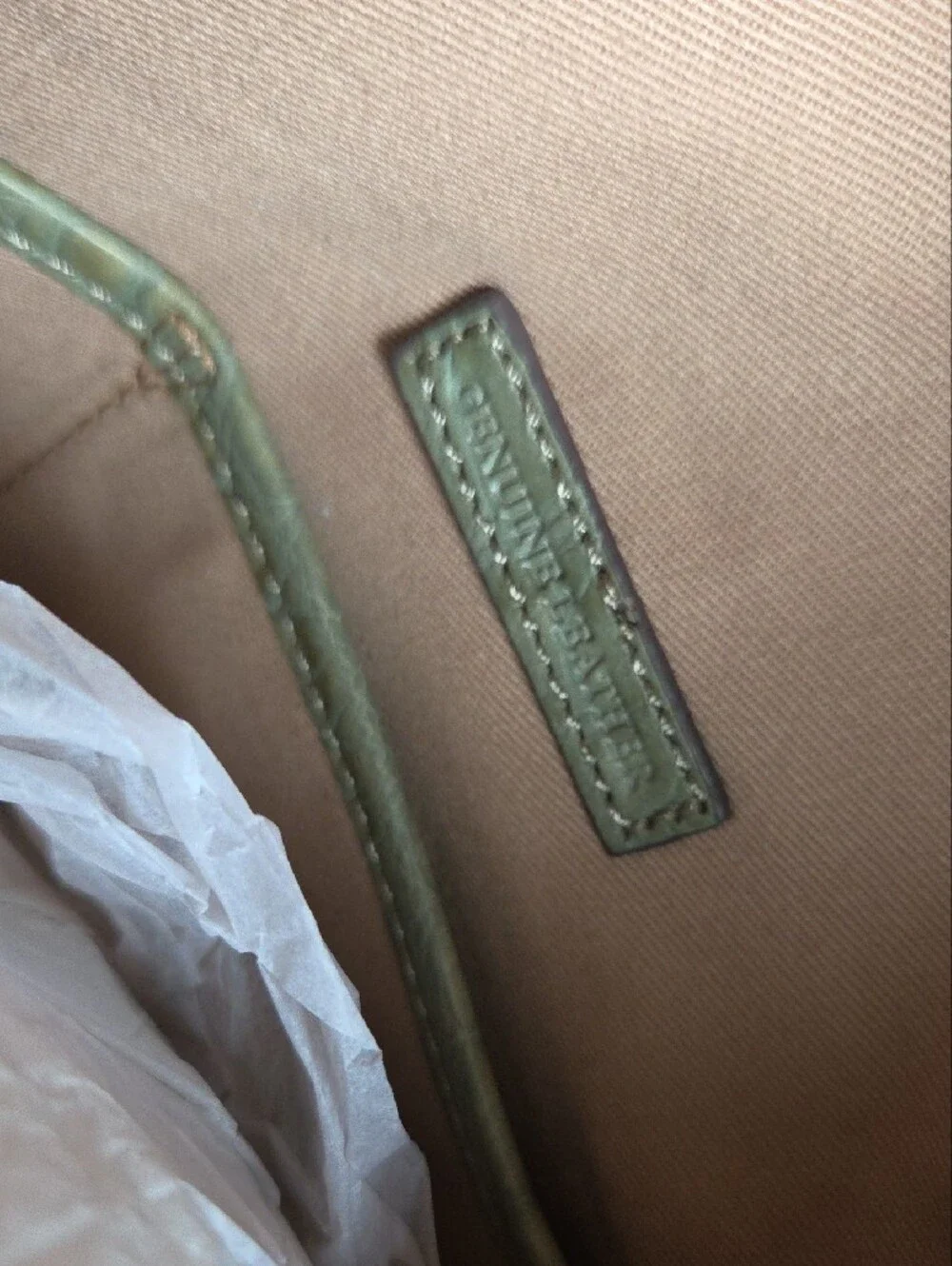 G.I.L.I Olive Green Croc-Embossed Tote/purse